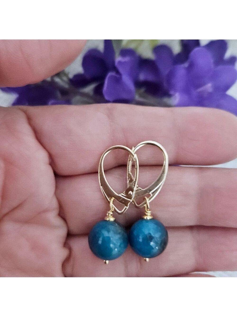 Blue Apatite Dangle Earrings